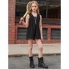 image:imagePerfashion Girls Summer Athletic Romper Shorts Hooded Jumpsuits Soft Sleeveless Overall With Pockets 413YBlack