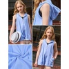 image:imagePerfashion Girls Summer Athletic Romper Shorts Hooded Jumpsuits Soft Sleeveless Overall With Pockets 413YBlue