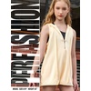 image:imagePerfashion Girls Summer Athletic Romper Shorts Hooded Jumpsuits Soft Sleeveless Overall With Pockets 413YCreamy White