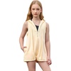 image:imagePerfashion Girls Summer Athletic Romper Shorts Hooded Jumpsuits Soft Sleeveless Overall With Pockets 413YCreamy White