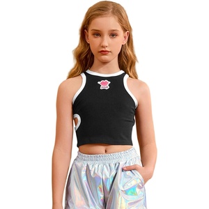 image:imagePerfashion Girls Ribbed Mock Turtleneck Crop Tank Top Sleeveless Ribbed Knit Basic SlimFit Layering Tops 413YBlack Lips