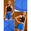 image:imagePerfashion Girls Athletic Running Shorts with Liner Quick Dry Flowy 2 in 1 Soccer Volleyball Basketball Gym Pockets 413YBlue