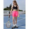 image:imagePerfashion Girls Athletic Running Shorts with Liner Quick Dry Flowy 2 in 1 Soccer Volleyball Basketball Gym Pockets 413YNeon Pink