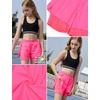 image:imagePerfashion Girls Athletic Running Shorts with Liner Quick Dry Flowy 2 in 1 Soccer Volleyball Basketball Gym Pockets 413YNeon Pink
