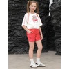 image:imagePerfashion Girls Athletic Running Shorts with Liner Quick Dry Flowy 2 in 1 Soccer Volleyball Basketball Gym Pockets 413YRed