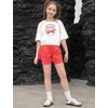 image:imagePerfashion Girls Athletic Running Shorts with Liner Quick Dry Flowy 2 in 1 Soccer Volleyball Basketball Gym Pockets 413YRed