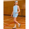 image:imagePerfashion Girls Tennis Dress Athletic Golf Outfit Ballet CrossBackamp Mesh Scalloped Hem with Builtin Shorts 413YBlue 08408