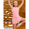 image:imagePerfashion Girls Tennis Dress Athletic Golf Outfit Ballet CrossBackamp Mesh Scalloped Hem with Builtin Shorts 413YPink 62408