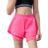 image:imagePerfashion Girls Athletic Running Shorts with Liner Quick Dry Flowy 2 in 1 Soccer Volleyball Basketball Gym Pockets 413YNeon Pink