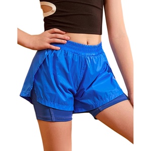 image:imagePerfashion Girls Athletic Running Shorts with Liner Quick Dry Flowy 2 in 1 Soccer Volleyball Basketball Gym Pockets 413YBlue