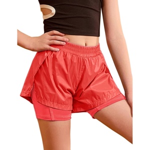 image:imagePerfashion Girls Athletic Running Shorts with Liner Quick Dry Flowy 2 in 1 Soccer Volleyball Basketball Gym Pockets 413YRed