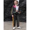 image:imagePerfashion Girls Clothing Sets 2 Piece 80s 90s Outfits Neon Jacket Pants Hip Hop Dance Tracksuit Set 413YBlack