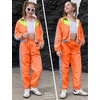 image:imagePerfashion Girls Clothing Sets 2 Piece 80s 90s Outfits Neon Jacket Pants Hip Hop Dance Tracksuit Set 413YOrange