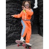image:imagePerfashion Girls Clothing Sets 2 Piece 80s 90s Outfits Neon Jacket Pants Hip Hop Dance Tracksuit Set 413YOrange