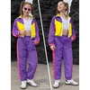 image:imagePerfashion Girls Clothing Sets 2 Piece 80s 90s Outfits Neon Jacket Pants Hip Hop Dance Tracksuit Set 413YPurple and Yellow 166927