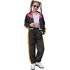 image:imagePerfashion Girls Clothing Sets 2 Piece 80s 90s Outfits Neon Jacket Pants Hip Hop Dance Tracksuit Set 413YBlack