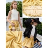 image:imagePerfashion Girls Bubble Skirt Metallic Puff Balloon Cute Mini Skorts Dance Outfits with Shorts 413YGold431