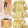 image:imagePerfashion Metallic Cargo Shorts for Girls Boys Y2K MultiPocket Shorts Streetwear Skater Shorts 413YGold03416