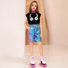 image:imagePerfashion Metallic Cargo Shorts for Girls Boys Y2K MultiPocket Shorts Streetwear Skater Shorts 413YLaser Blue13416