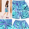 image:imagePerfashion Metallic Cargo Shorts for Girls Boys Y2K MultiPocket Shorts Streetwear Skater Shorts 413YLaser Blue13416