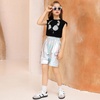 image:imagePerfashion Metallic Cargo Shorts for Girls Boys Y2K MultiPocket Shorts Streetwear Skater Shorts 413YLaser Silver01416