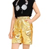 image:imagePerfashion Metallic Cargo Shorts for Girls Boys Y2K MultiPocket Shorts Streetwear Skater Shorts 413YGold03416