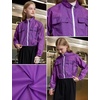 image:imagePerfashion Girls Lightweight UPF50 Sun Protection Jacket Cropped Bomber Zip Up UV Outerwear Coat Kids 413YDeep Purple
