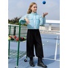 image:imagePerfashion Girls Lightweight UPF50 Sun Protection Jacket Cropped Bomber Zip Up UV Outerwear Coat Kids 413YLight Blue
