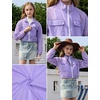 image:imagePerfashion Girls Lightweight UPF50 Sun Protection Jacket Cropped Bomber Zip Up UV Outerwear Coat Kids 413YLight Purple
