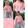 image:imagePerfashion Girls Lightweight UPF50 Sun Protection Jacket Cropped Bomber Zip Up UV Outerwear Coat Kids 413YPink