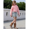 image:imagePerfashion Girls Lightweight UPF50 Sun Protection Jacket Cropped Bomber Zip Up UV Outerwear Coat Kids 413YPink