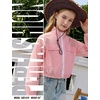 image:imagePerfashion Girls Lightweight UPF50 Sun Protection Jacket Cropped Bomber Zip Up UV Outerwear Coat Kids 413YPink