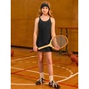 image:imagePerfashion Girls Tennis Dress Golf Outfit Zipper Athletic Dress with Built in Shorts Workout and Cargo Pockets 413YBlack 03406