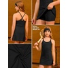 image:imagePerfashion Girls Tennis Dress Golf Outfit Zipper Athletic Dress with Built in Shorts Workout and Cargo Pockets 413YBlack 03406