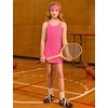 image:imagePerfashion Girls Tennis Dress Golf Outfit Zipper Athletic Dress with Built in Shorts Workout and Cargo Pockets 413YHot Pink 17406