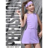 image:imagePerfashion Girls Tennis Dress Golf Outfit Zipper Athletic Dress with Built in Shorts Workout and Cargo Pockets 413YPurple 61407