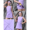 image:imagePerfashion Girls Tennis Dress Golf Outfit Zipper Athletic Dress with Built in Shorts Workout and Cargo Pockets 413YPurple 61407