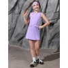 image:imagePerfashion Girls Tennis Dress Golf Outfit Zipper Athletic Dress with Built in Shorts Workout and Cargo Pockets 413YPurple 61407