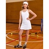 image:imagePerfashion Girls Tennis Dress Golf Outfit Zipper Athletic Dress with Built in Shorts Workout and Cargo Pockets 413YWhite 001406