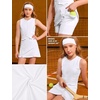 image:imagePerfashion Girls Tennis Dress Golf Outfit Zipper Athletic Dress with Built in Shorts Workout and Cargo Pockets 413YWhite 01407