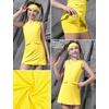 image:imagePerfashion Girls Tennis Dress Golf Outfit Zipper Athletic Dress with Built in Shorts Workout and Cargo Pockets 413YYellow 27407