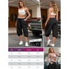 image:imagePerfashion Women Capri Sweatpants Joggers Double Waisted Barrel Harem Balloon Cropped Pants Lounge Yoga with PocketsBlack