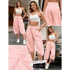 image:imagePerfashion Women Capri Sweatpants Joggers Double Waisted Barrel Harem Balloon Cropped Pants Lounge Yoga with PocketsDusty Pink