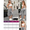 image:imagePerfashion Women Capri Sweatpants Joggers Double Waisted Barrel Harem Balloon Cropped Pants Lounge Yoga with PocketsLight Gray