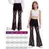 image:imagePerfashion Teen Girls Lace Flare Leggings Cowgirl Bell Bottom Dance Pants  BuiltIn Shorts Elastic Waistband Boho WesternBlack01929