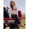 image:imagePerfashion Teen Girls Lace Flare Leggings Cowgirl Bell Bottom Dance Pants  BuiltIn Shorts Elastic Waistband Boho WesternBlack01929