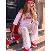 image:imagePerfashion Teen Girls Lace Flare Leggings Cowgirl Bell Bottom Dance Pants  BuiltIn Shorts Elastic Waistband Boho WesternWhite03929