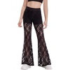 image:imagePerfashion Teen Girls Lace Flare Leggings Cowgirl Bell Bottom Dance Pants  BuiltIn Shorts Elastic Waistband Boho WesternBlack01929