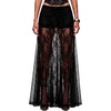 image:imagePerfashion Womens Lace Sheer Maxi Skirts Concert Boho Western  Polka Dots BuiltIn Shorts Elastic Waistband See Through Festivals GothicBlack01930