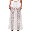image:imagePerfashion Womens Lace Sheer Maxi Skirts Concert Boho Western  Polka Dots BuiltIn Shorts Elastic Waistband See Through Festivals GothicWhite03930